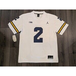 Blake Corum #2 Michigan Wolverines White Football Jersey Men's Large